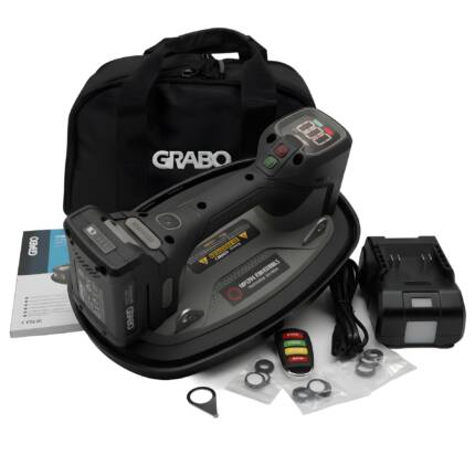GRABO Brushless Professioneller Digitaler Vakuum Saugheber. Als Komplettset inkl. GRABO 2,6Ah 18V Akku und Ladegerät