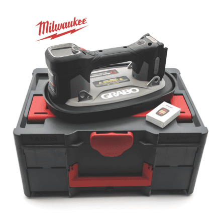 GRABO Brushless Professioneller Digitaler Akku Vakuum Saugheber für Milwaukee M18B Akkusystem im Tanos Systainer 3